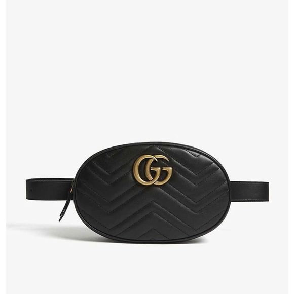 Gucci Handbags - Gucci Leather GH Marmont Belt Bag 75